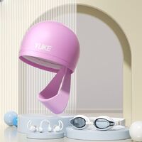 Silicone waterproof swimming cap for adults, with goggles, YM1800-YU