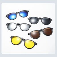 TR90 plastic frame with spring hinges + 5 polarized sun protection magnet clip-on set El Dorado EL1203