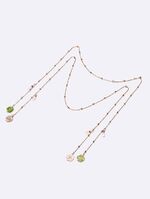 Metal non-slip chain gold, 2-piece set with white and green daisy, for glasses and masks GM100