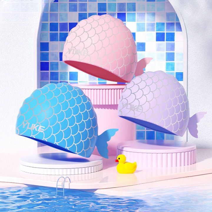 Silicone waterproof swimming cap for kids YM102-YU