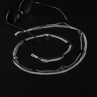 Metal non-slip silver black multi-layer chain, with crystal, for glasses and masks GL962