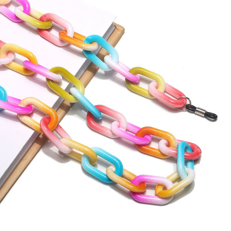 Acrylic rainbow eyeglasses chain GB081