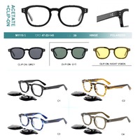 Plastic acetate frame + polarized clip-on Big City M1115S