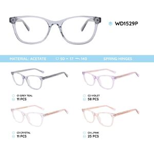 Plastic acetate eyeglasses frame for women with spring hinges WD1529P