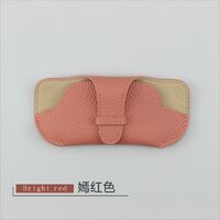 Genuine leather glasses case with microfiber lining ZY015