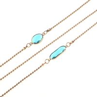 Gold-colored metal non-slip chain, with beads and acrylic crystal, for glasses and masks GL797