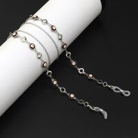 Silver-colored metal non-slip chain, with round yeys, for glasses and masks GL918