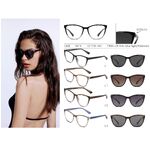 Plastic TR90+CP eyeglasses frame with blue ray cut protection, with spring hinges + sun protection polarized clip-on Leke LK8816