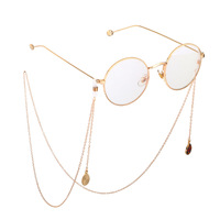 Gold-colored metal non-slip chain, with pendant spliced water drop, for glasses and masks GL758