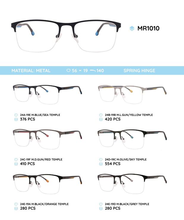 Metal frame with TR-90 temples with spring hinges MR1010