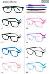 TR90 plastic eyeglasses frame for kids with silicone temple with memory (replaces spring hinge) + rubber band BY96009