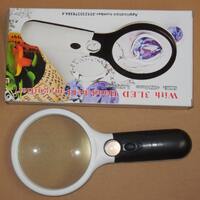 Лупа карманная для чтения с подсветкой 6902AB, Ø75+22 мм, увеличение X3.5+X45