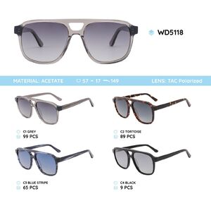 Plastic acetate frame polarized sunglasses WD5118