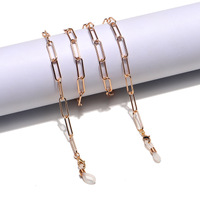 Stainless steel glasses chain with hearts GS049