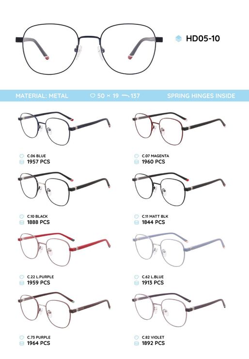 Metal frame with TR-90 temples HD05-10