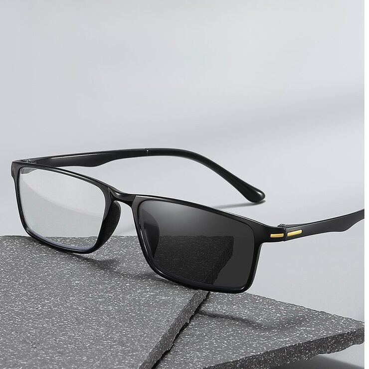 Photochromic plastic TR90 glasses for reading with protection Blue Cut, diopters from 0.00 to +4.00, KY3021变色老花