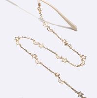 Metal non-slip chain, with star and moon, for glasses and masks GL1470