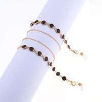 Gold-colored metal non-slip chain, with  black eyes, for glasses and masks GL799