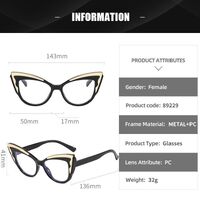 Plastic glasses with blue light protection for women 87290-22115-89229-PN