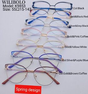 Metal ultrathin frames, with spring hinges Wilibolo K9853