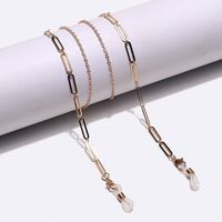 Металлическая нескользящая цепочка золотого цвета, для очков и масок GL1434