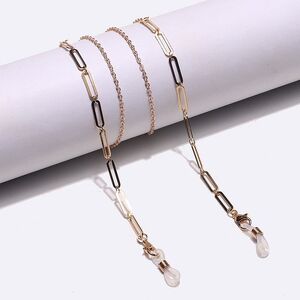 Металлическая нескользящая цепочка золотого цвета, для очков и масок GL1434