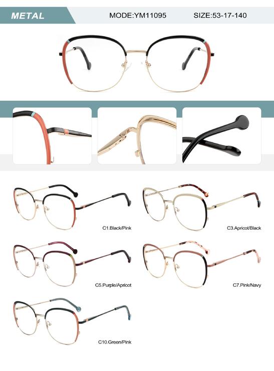 Metal frame for women with spring hinges YM11095-DA