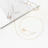 Gold-colored metal non-slip chain, with anchor pendant, for glasses and masks GA032