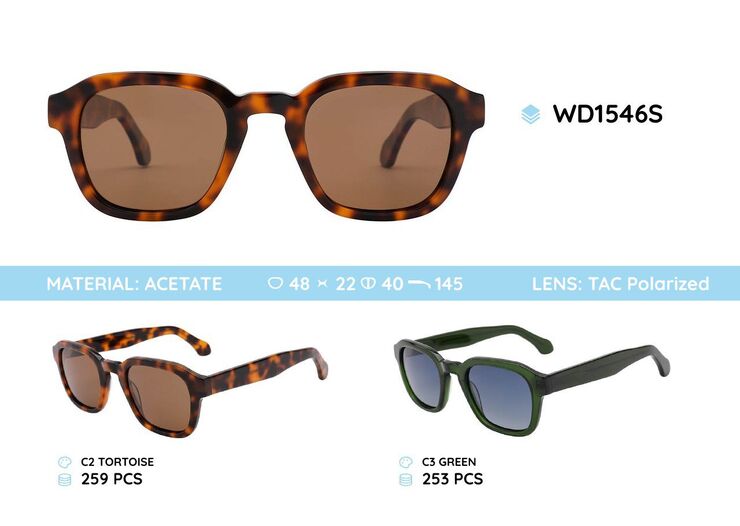 Plastic acetate frame polarized sunglasses WD1546S