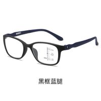 Plastic TR90 screwless glasses for reading multi-focus, with Blue ray cut protection, diopters from 0.00 to +4.00, RMC=62-64, KY005多焦点