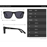 Plastic square sunglasses for men Elit 3608-EL