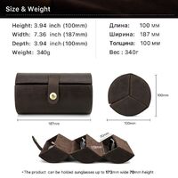 Sunglasses and eyeglasses genuine leather case for 3 slots CF4008