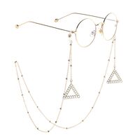 Gold-colored metal non-slip chain, with beads, for glasses and masks GL789