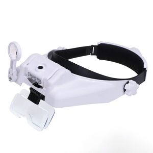 Binocular magnifier with backlight, magnifying glass with head mount 82000M-XX, magnification: 1X, 1,5X, 2X, 2,5X, 3,5X, 8X