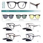 Plastic acetate frame with spring hinges + polarized clip-on Big City M1112S