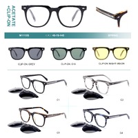 Plastic acetate frame with spring hinges + polarized clip-on Big City M1112S