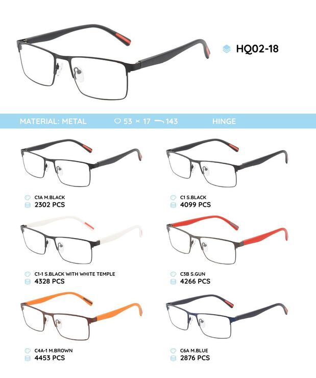 Metal frame with temples made of TR-90 material HQ02-18