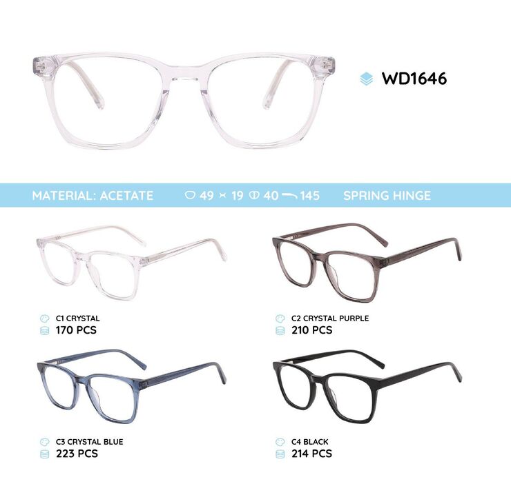 Plastic acetate eyeglasses frame WD1646