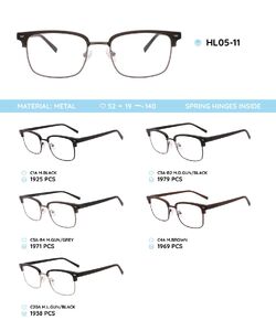 Металлическая оправа с дужками из материала TR-90 со встроенным флексом HL05-11