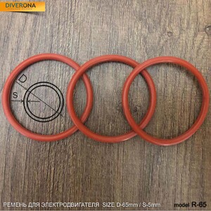 Сменный ремень к электродвигателю для станка шаблонорез и другие диаметр 65мм, сечение круглое 5мм R-65