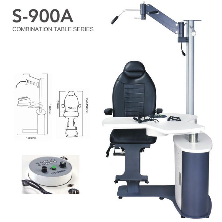 Рабочее место офтальмолога, комбинированный стол с сенсорным управлением + кресло S-900A, столешница 980*410 мм