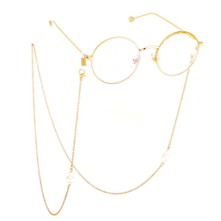 Metal non-slip chain, with pearls, for glasses and masks GL528