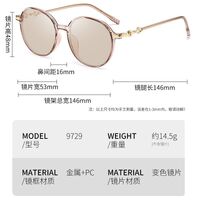 TR90 plastic photochromic glasses with blue light and UV protection 9729-GT