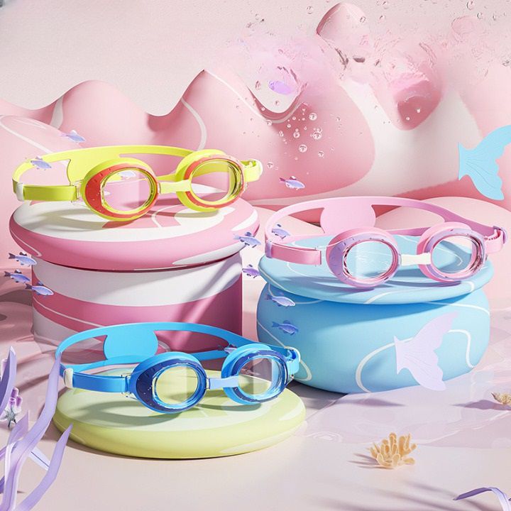 Swimming waterproof anti-fog goggles for kids (3-12 years), set with cap, 503-YU