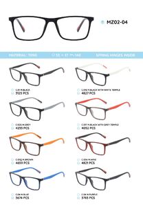 TR-90 plastic frames for glasses, with spring hinges MZ02-04