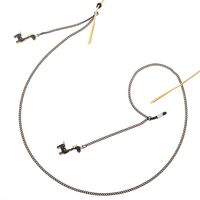 Black-colored metal non-slip chain, with pendant giraffe, for glasses and masks GL362