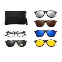 Round frames El Dorado with a set of polarized sunglasses bits on the magnet 2245A 每套5件