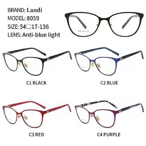 Protective metal glasses with anti-blue light lenses Landi LD8059