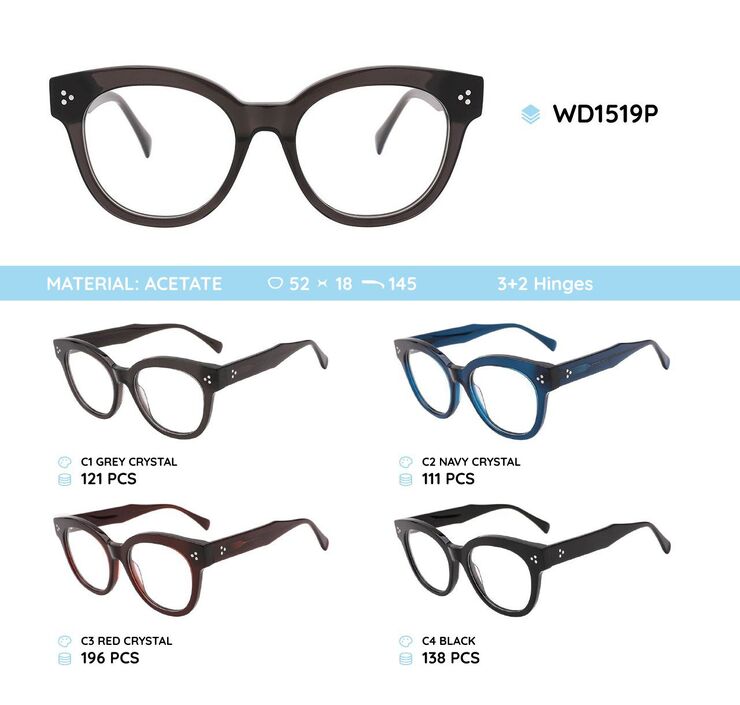 Plastic acetate eyeglasses frame WD1519P