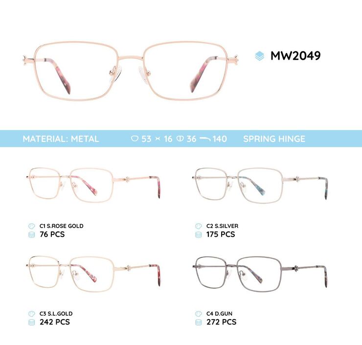 Metal women's frame for glasses MW2049